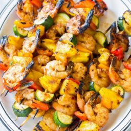 Teriyaki BBQ Shrimp Skewers Recipe #ASpicyPerspective #healthy