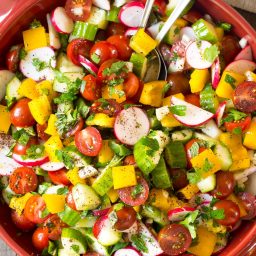 Chopped Israeli Salad with Lemon Vinaigrette Recipe #LowCarb #GlutenFree & #Vegan