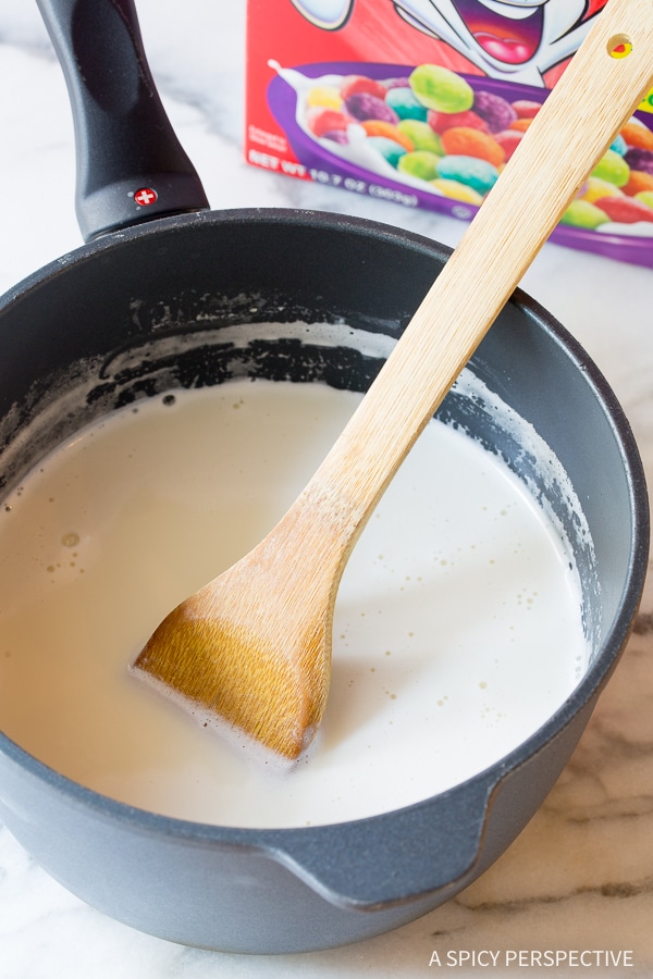Making Cereal Milk Popsicles Recipe