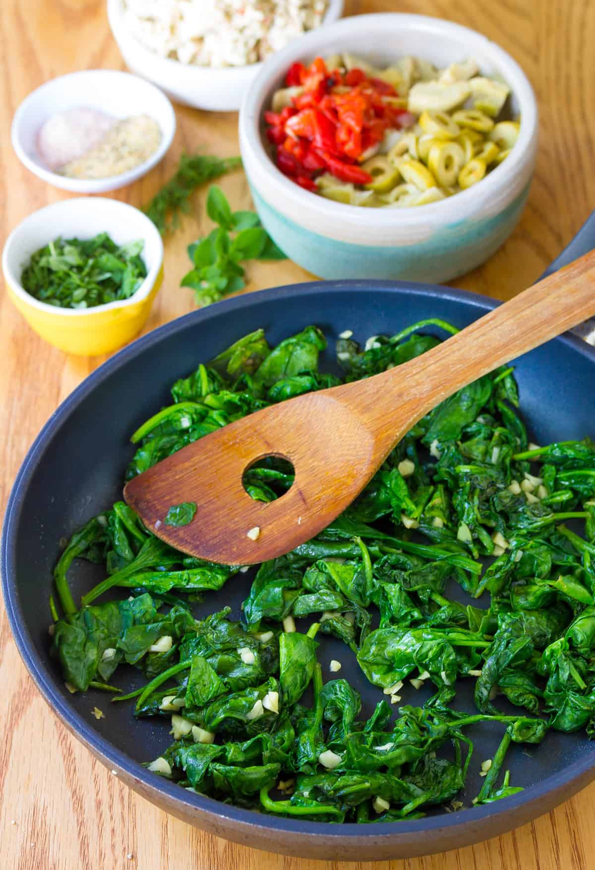 sauteed spinach for cassserole