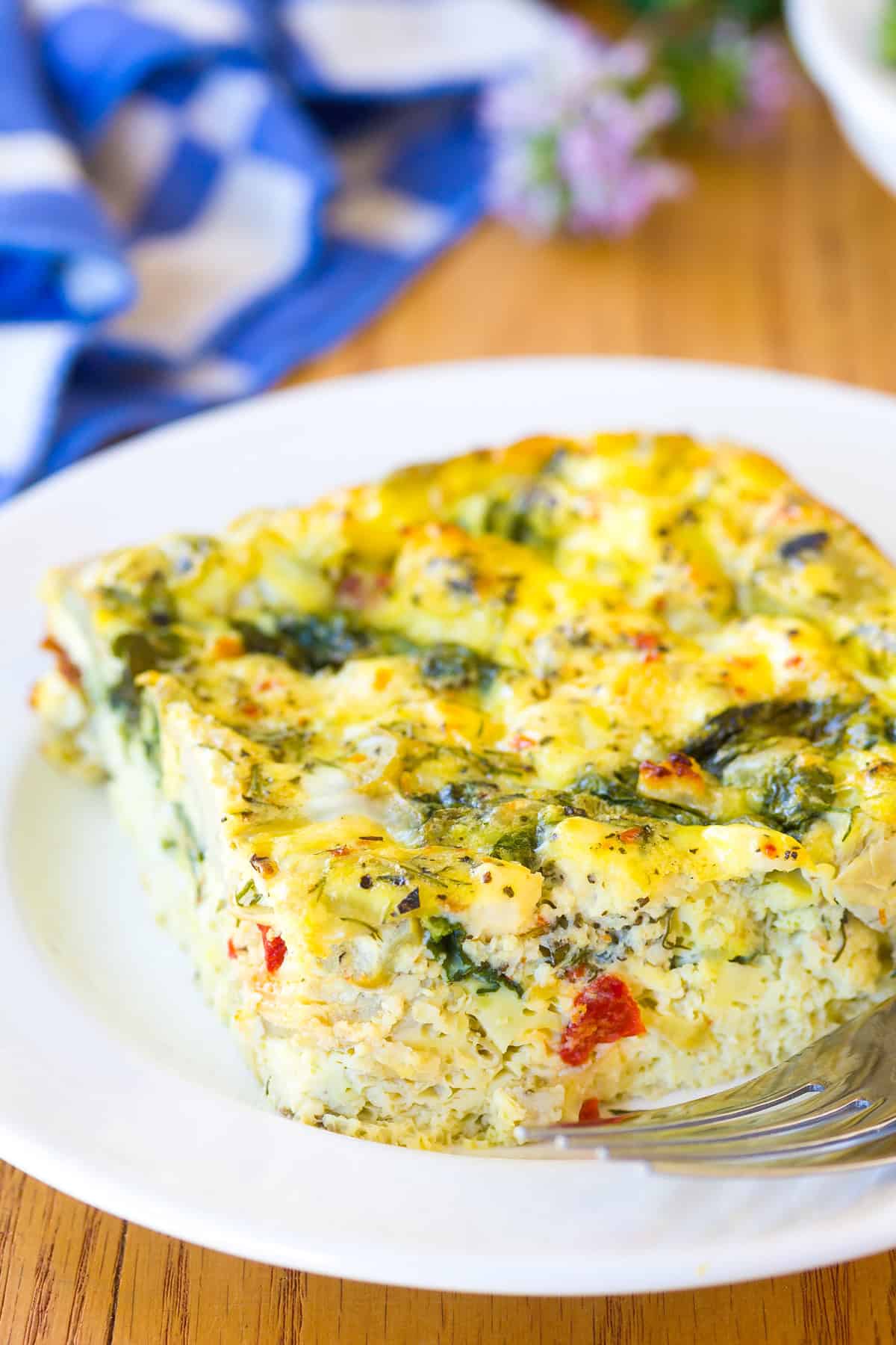 greek breakfast bake on plate