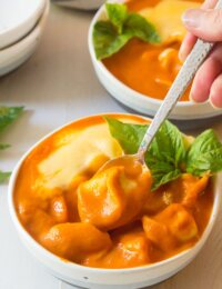 Creamy Tomato Tortellini Soup Recipe #ASpicyPerspective