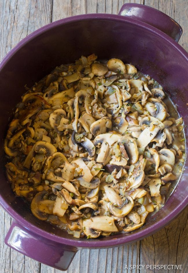 mushroom soup - sautéed mushrooms for soup