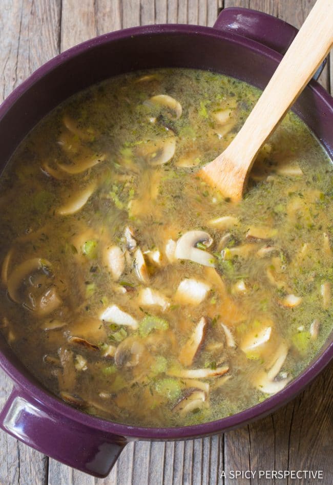 How to Make Low Carb Creamy Chicken Mushroom Soup Recipe #ASpicyPerspective #Keto