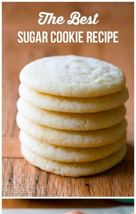 BEST Sugar Cookie Recipe Ever! Classic perfection on #ASpicyPerspective #sugarcookies #cookies #holiday #christmas #soft #chewy