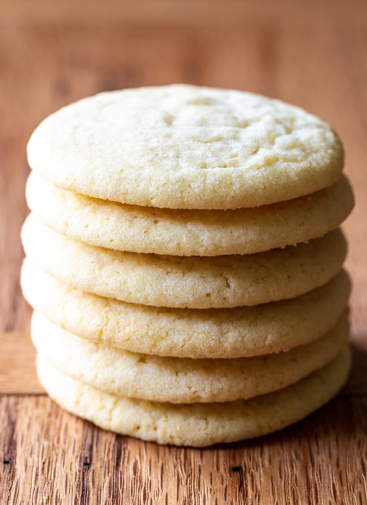 Side view of this stack of best sugar cookie recipe