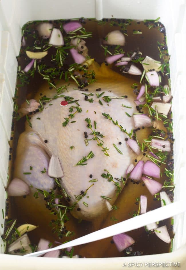 The Best Turkey Brine Recipe - A simple blend of salt, sugar, and spices to create the most moist and flavorful turkey you've ever made!