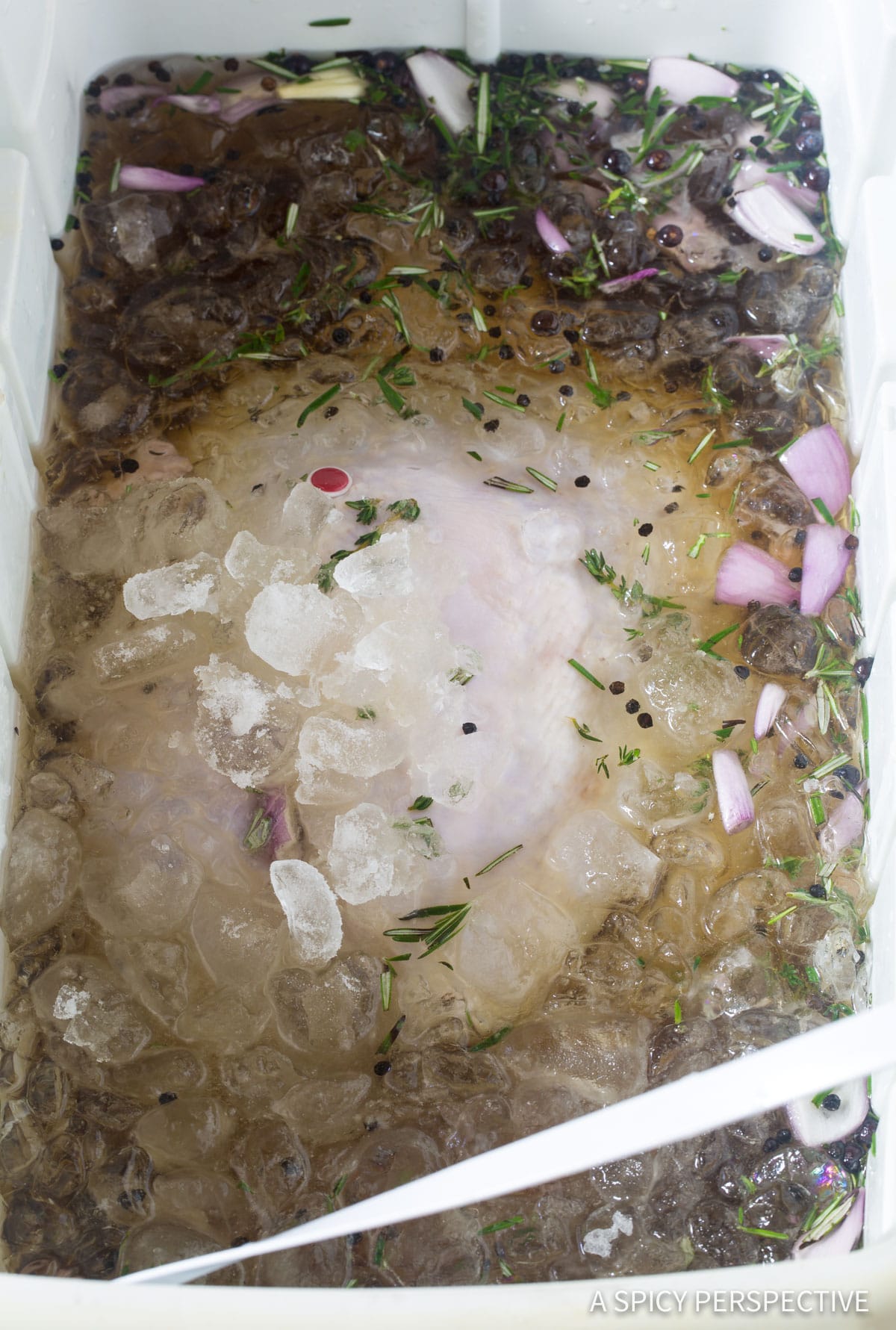 Simple Ice and flavor bath for the turkey 
