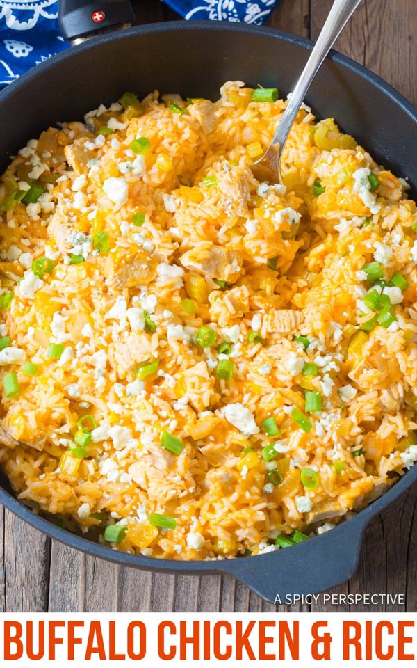 buffalo chicken and rice skillet