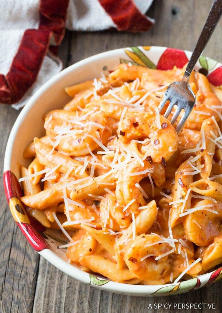 Instant Pot Shrimp Pasta with Vodka Sauce (Video) - A Spicy Perspective