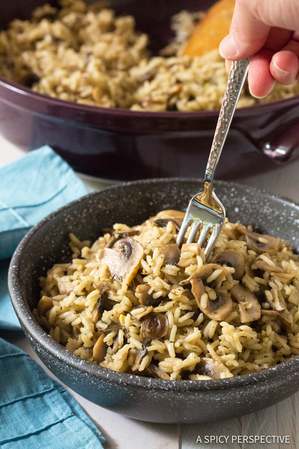 Perfect Mushroom Rice Pilaf Recipe #ASpicyPerspective