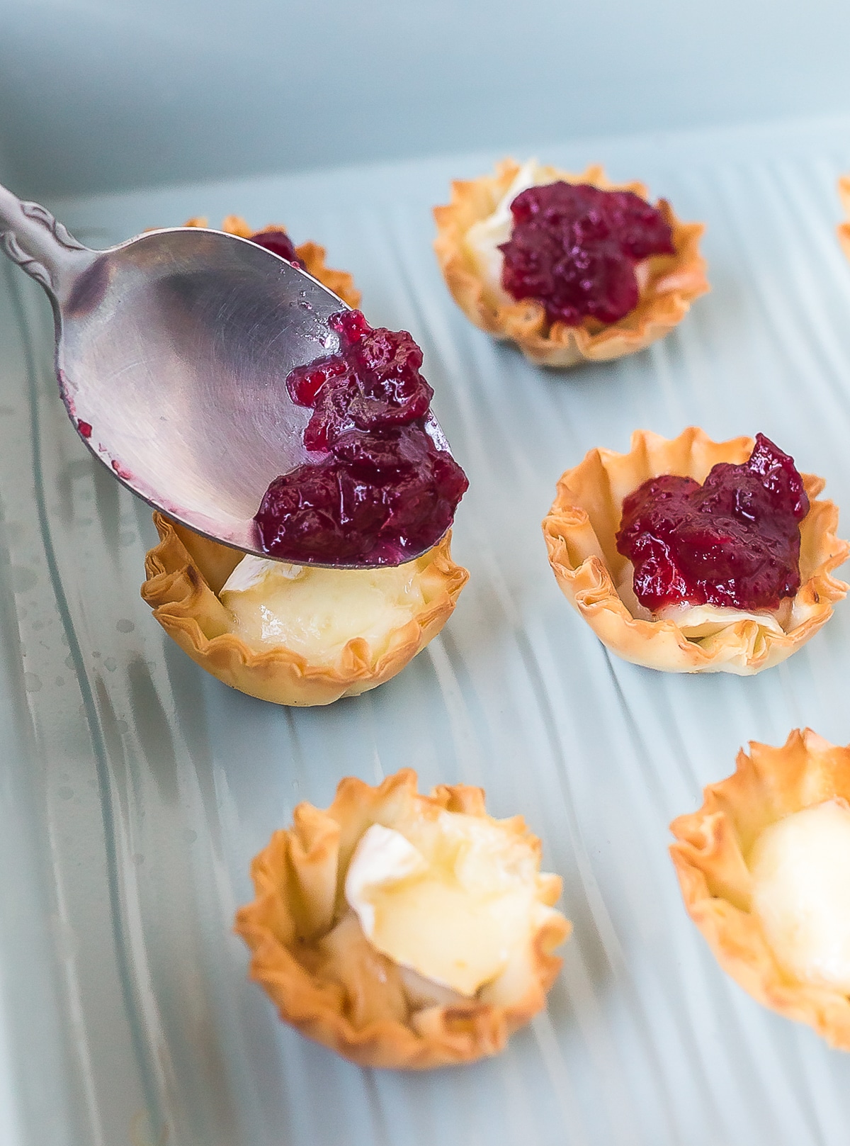 How To: Baked Brie Bites with Cranberry Sauce Recipe #ASpicyPerspective #brie #baked #cranberry 