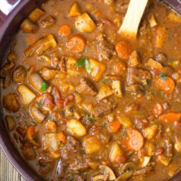The Best Beef Stew Recipe with Mushrooms (Easy Crockpot Beef Stew) #ASpicyPerspective #beefstew #crockpot #slowcooker