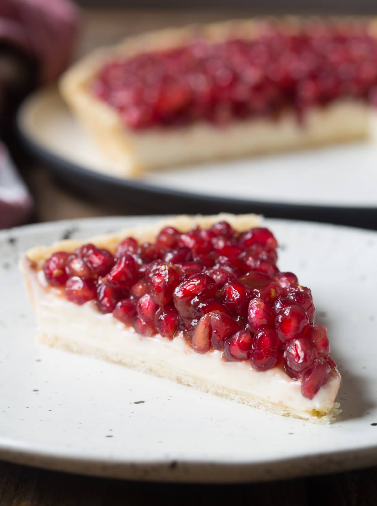 Simple Pomegranate Cream Tart Recipe #ASpicyPerspective #holiday #pomegranaterecipe