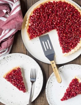 Pomegranate Cream Tart Recipe #ASpicyPerspective #holiday #pomegranaterecipe