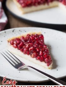 Easy Pomegranate Cream Tart Recipe #ASpicyPerspective #holiday #pomegranaterecipe