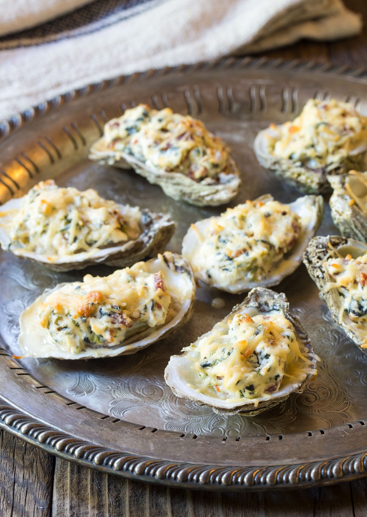 Best Three-Cheese Baked Oysters Recipe (In The Shell!) #ASpicyPerspective #holiday #newyears #christmas