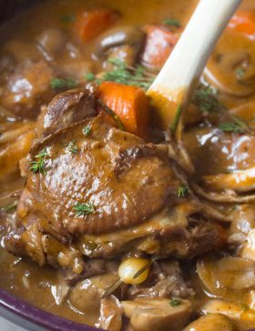 Creamy Coq au Vine Recipe #ASpicyPerspective #french #holiday