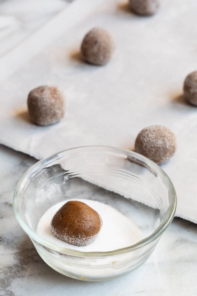 roll the cookie dough in sugar