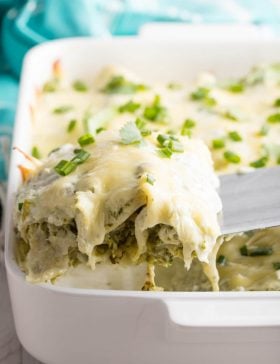 Enchiladas Suizas Recipe (Creamy Chicken Enchiladas) #ASpicyPerspective #GlutenFree