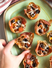 Crunchy Low Carb Supreme Pizza Cups Recipe #ASpicyPerspective #keto #ketogenic