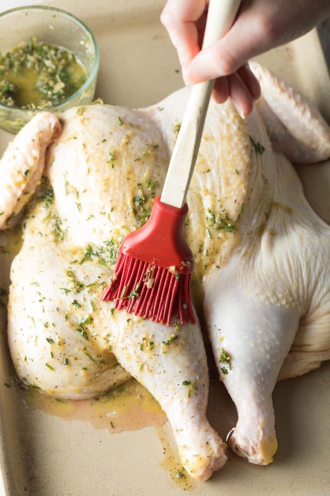 Garlic Herb Roast Chicken Recipe #ASpicyPerspective #spatchcock #chicken
