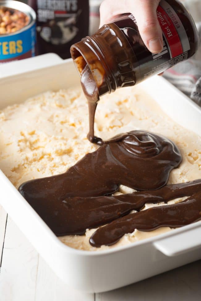 How To: Buster Bar Ice Cream Cake Recipe #ASpicyPerspective #summer #holiday #july4th #fudge
