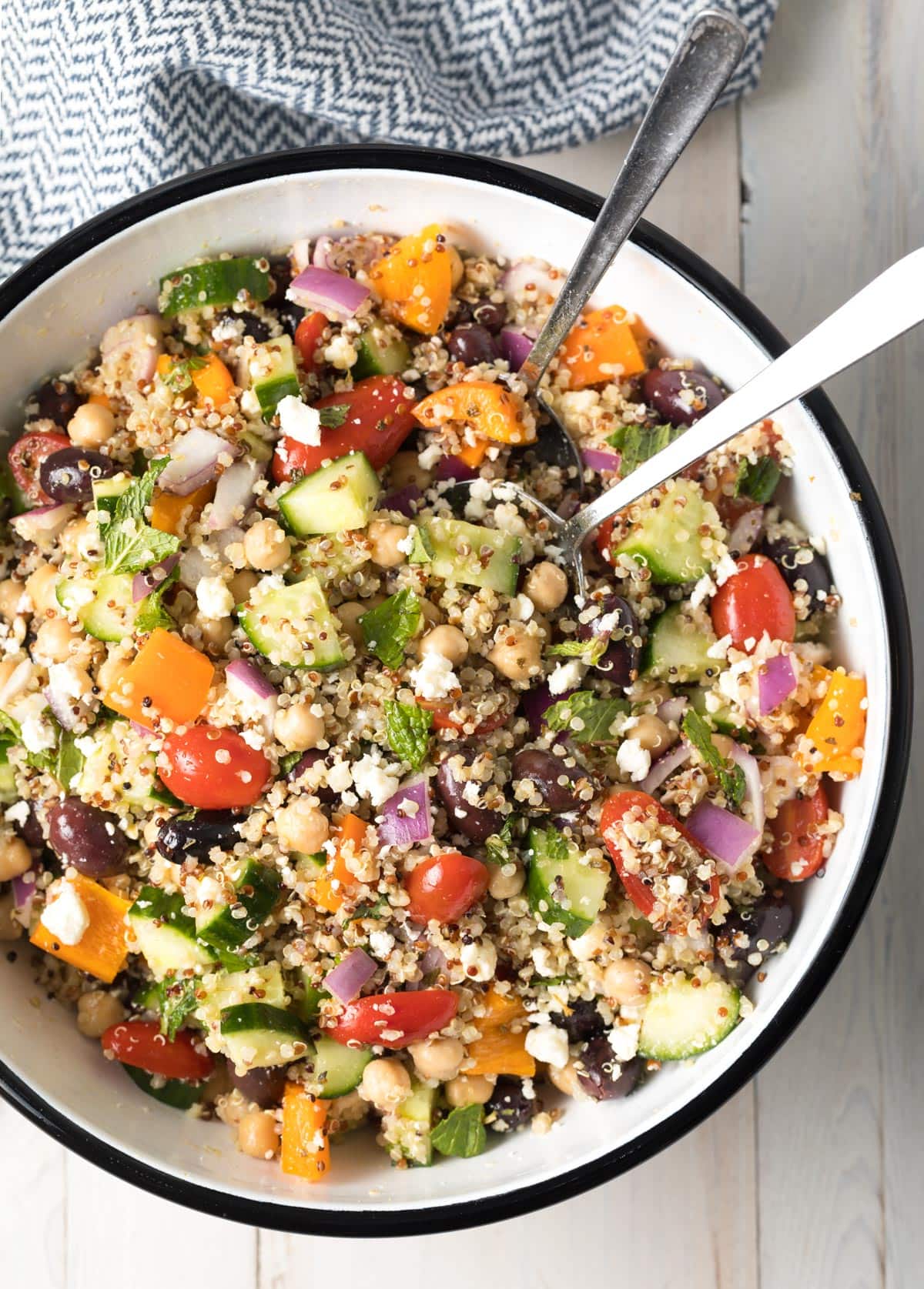 Chunky Mediterranean Quinoa Salad (Video) - A Spicy Perspective