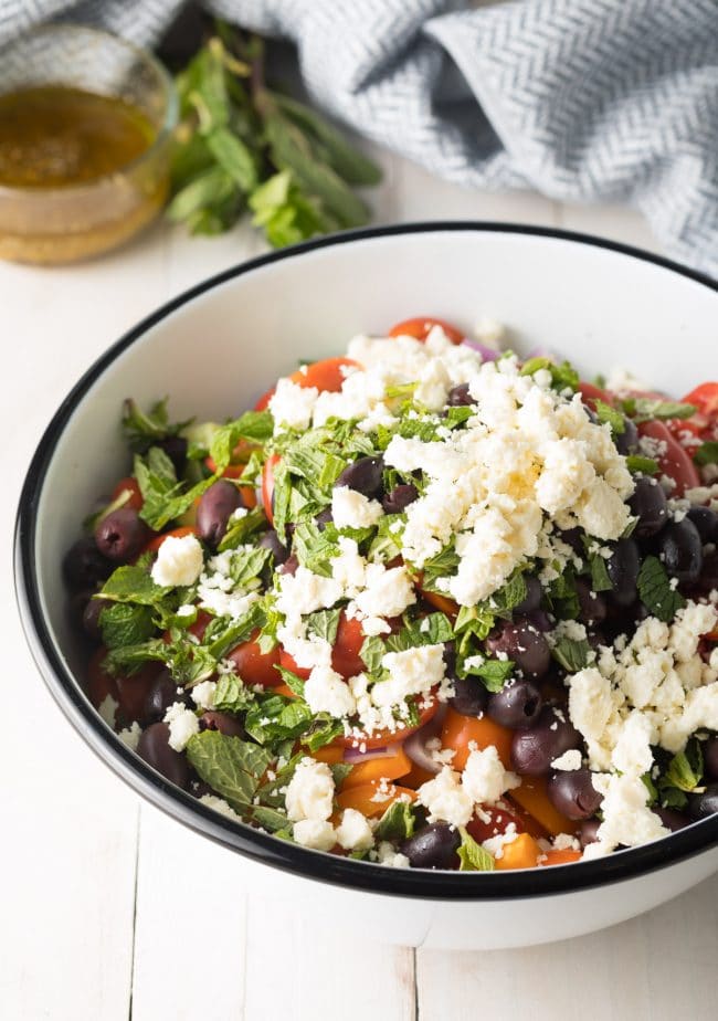How To: Mediterranean Quinoa Salad Bowl Recipe #ASpicyPerspective #cucumber #tomatoes #greek