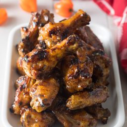 Easy Habanero Peach Grilled Chicken Wings Recipe #ASpicyPerspective #grilled #wings #chicken #grilling #peach