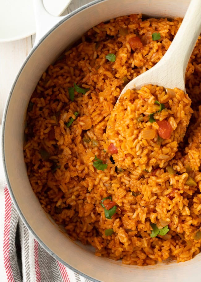 Best 4-Ingredient Spanish Rice Recipe (Mexican Rice - Arroz Rojo) #ASpicyPerspective #rice #mexican #spanish