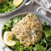 Baked White Fish with Everything Bagel Crust Recipe (Low Carb, Keto & Paleo) #ASpicyPerspective #lowcarb #keto #paleo #fish #lowfat