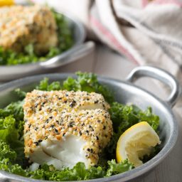 Paleo Baked White Fish with Everything Bagel Crust