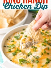 Amazing King Ranch Chicken Dip Recipe #ASpicyPerspective #dips #party #keto #lowcarb