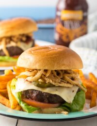 Spicy Cowboy Bacon Burgers Recipe #ASpicyPerspective #bacon #burgers #hamburgers #cowboy #bbq