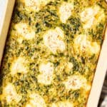Spinach Egg Casserole in baking dish