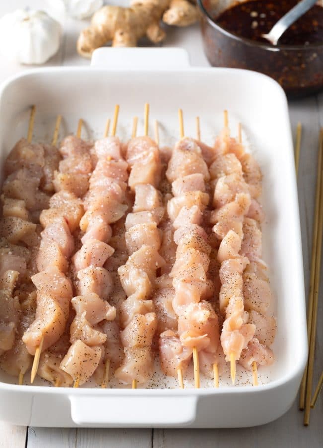 How To Make Low Carb Korean Chicken Skewers Recipe #ASpicyPerspective #lowcarb #paleo #glutenfree #korean #kebabs #kabobs