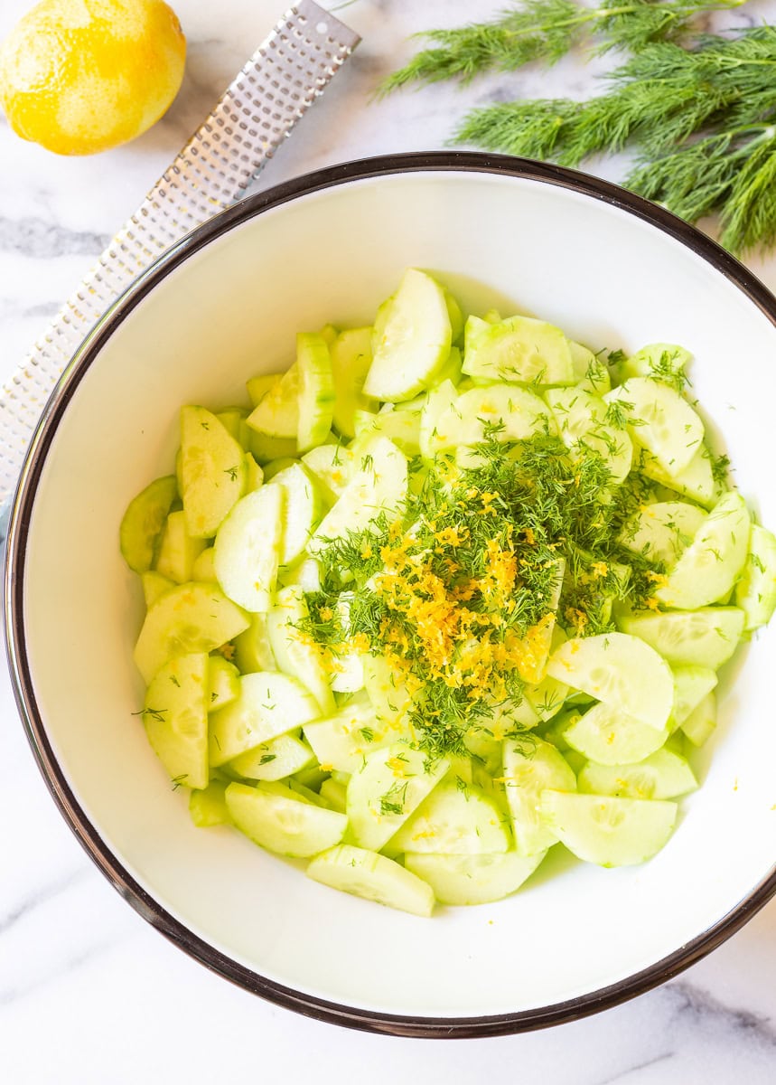 Creamy Cucumber Salad Recipe with Dill (VIDEO) A Spicy Perspective