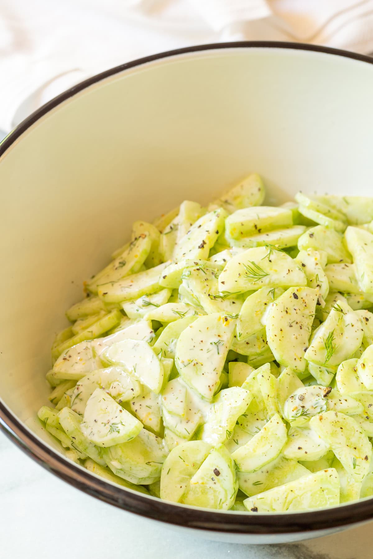 Creamy Cucumber Salad Recipe with Dill (VIDEO) A Spicy Perspective