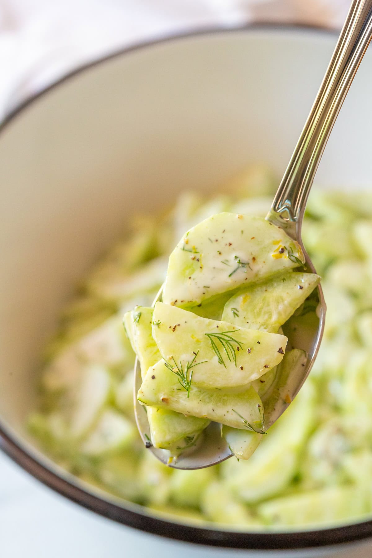 Creamy Cucumber Salad Recipe with Dill (VIDEO) A Spicy Perspective