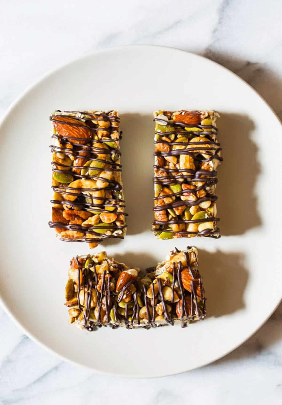 nut bar recipe arragned in smiley face