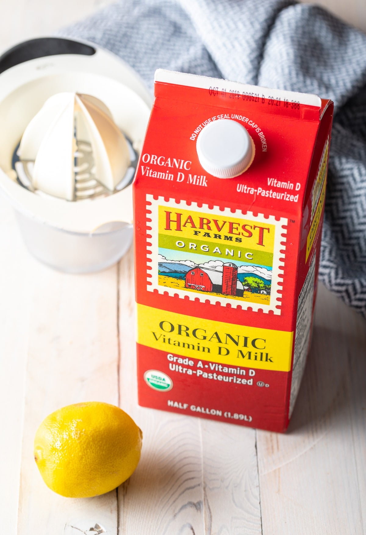 Ingredients for buttermilk on a countertop.
