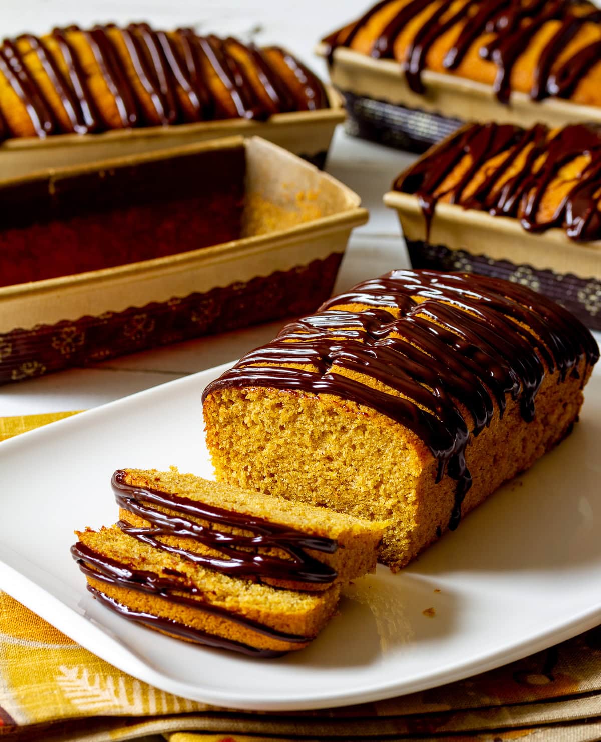 Pumpkin Pound Cake with Chocolate Ganache - 5