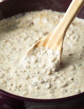 Easy Sausage Gravy Recipe (Biscuits & Gravy!) #ASpicyPerspective #southern #breakfast #holidays #weekend #gravy