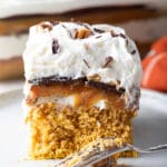 Easy Layered Pumpkin Turtle Cheesecake Recipe #ASpicyPerspective #pumpkin #cheesecake #caramel #chocolate #holiday