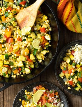 Healthy Calabacitas Con Queso Recipe #ASpicyPerspective #squash #vegetarian #mexican #sidedish #glutenfree