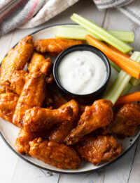 Crispy Baked Buffalo Wings Recipe (Learn How to Make the BEST Baked Chicken Wings in the Oven!) #ASpicyPerspective #chicken #wings #hot #buffalo #baked #crispy #best #superbowl #party