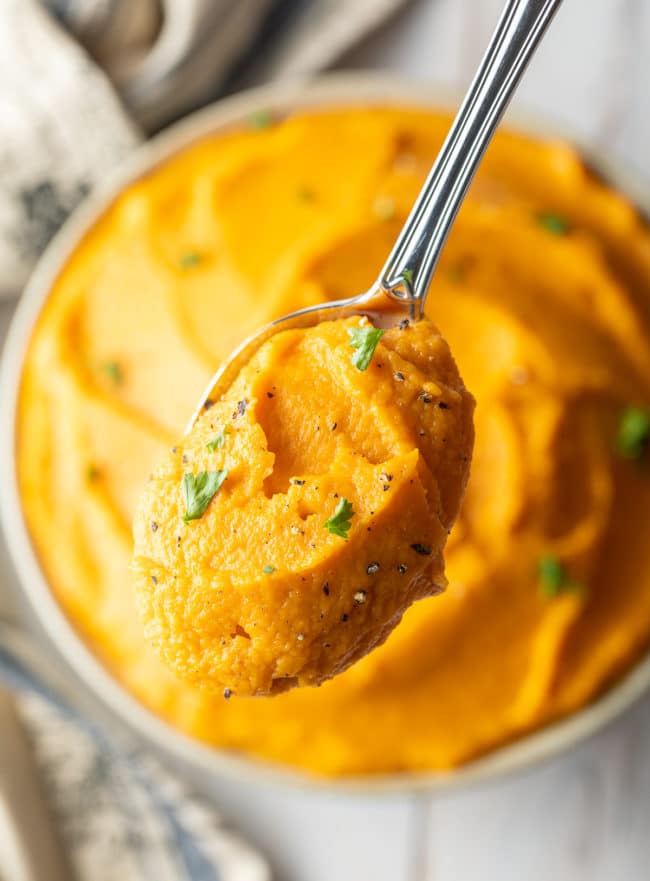 Sweet Potato Mash Recipe #ASpicyPerspective #thanksgiving #holiday #glutenfree #sidedish #sweet #potato