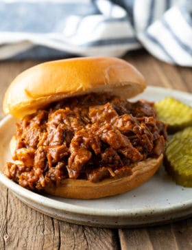 Crock Pot Brisket Sandwiches (Texas Chopped Beef Recipe) #ASpicyPerspective #beef #brisket #bbq #texas #crockpot #slowcooker