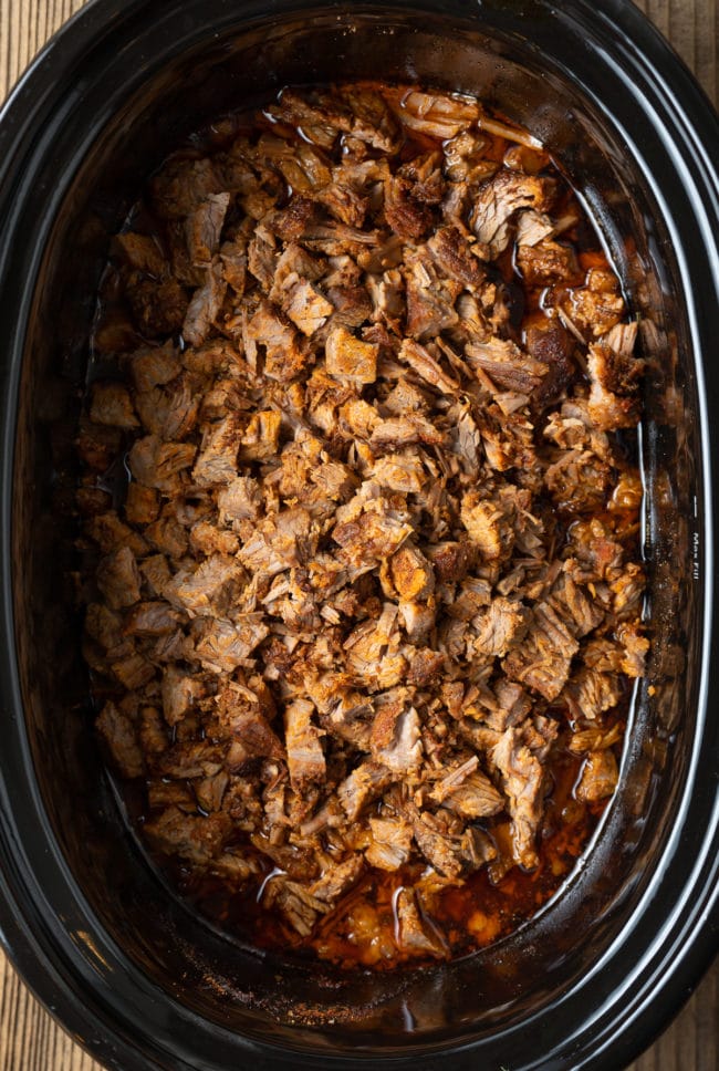 How To Make Crockpot Brisket (Texas Chopped Beef Recipe) #ASpicyPerspective #beef #brisket #bbq #texas #crockpot #slowcooker